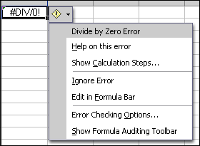 Error button options